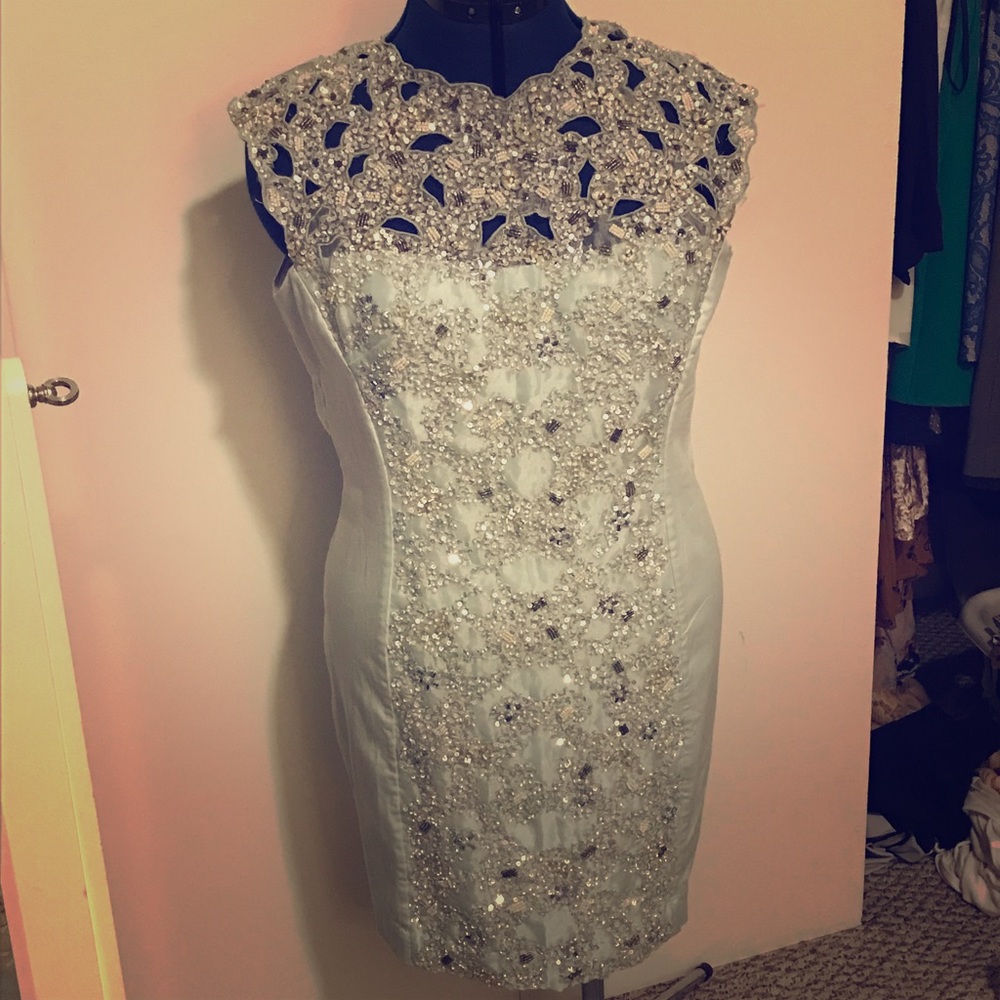 French Connection sequin mini dress NWT blue aqua